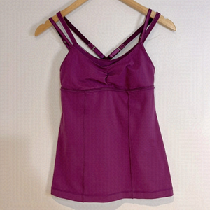 Lululemon Warrior 1 Dual Strap Layered
Yoga Workout tank top size 4 in dewberry
